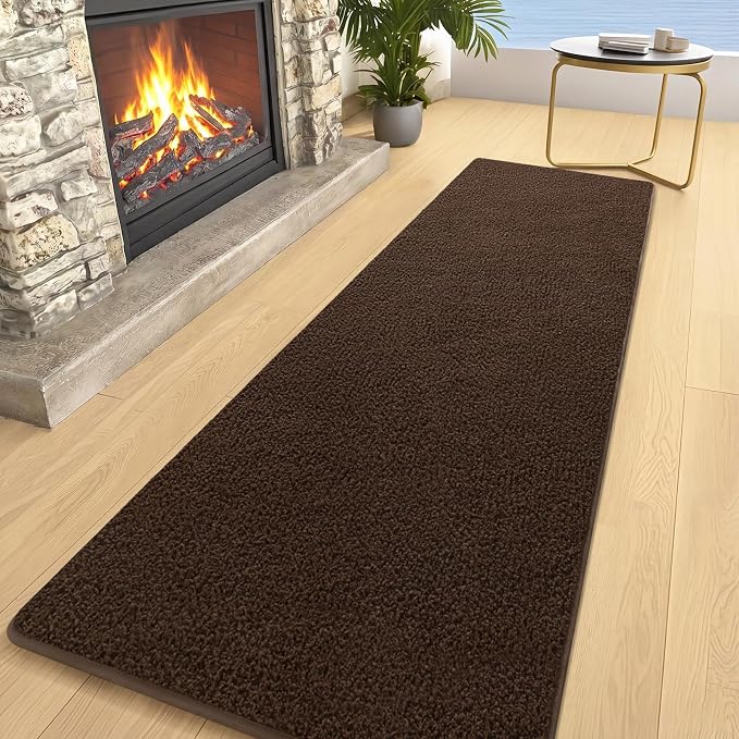 3x10 Runner Rug for Hallway, Long Runner Rugs Non Slip, Coffee | Soft Washable - Image 2