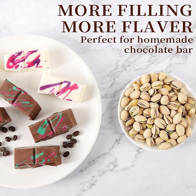 1 Inch Deep Chocolate Bar Mold, 3 Cavity Large Dubai Chocolate Molds, Thick Candy Bar Mould for Filling（2 Packs）