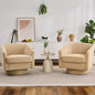 Swivel Barrel Accent Chairs Set of 2, Round Chenille Fabric Living Room Arm by ErdoruLiving