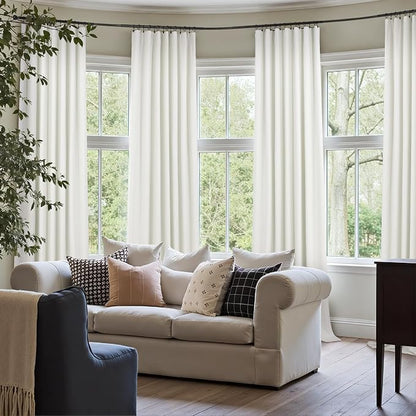 Ivory Blackout Curtains 90 Inches Long 2 Panel Light Blocking Patio Drape - Image 7