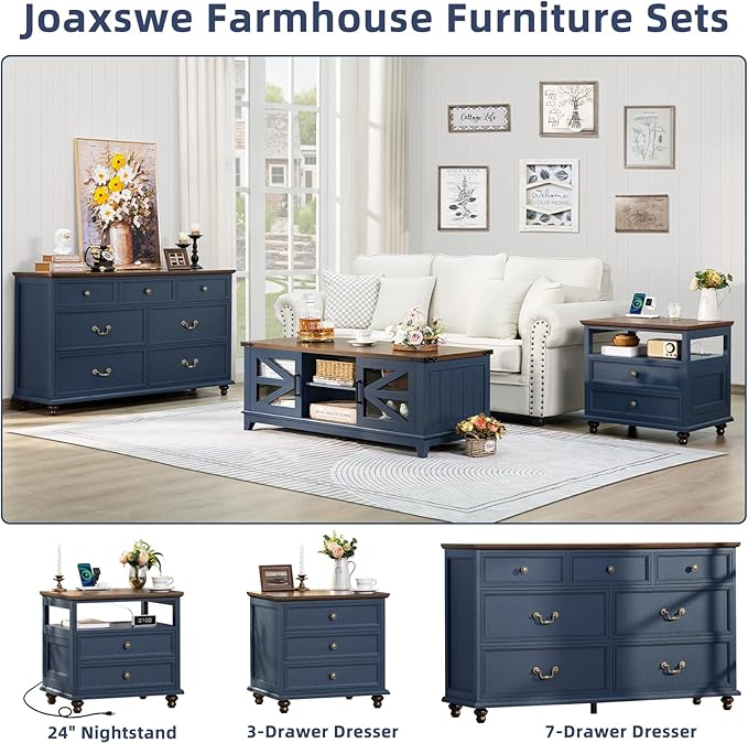 Joaxswe Farmhouse 54" 7 Drawers Dresser - Image 3