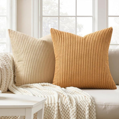 Topfinel 24x24 Inch Pillow Covers Set of 4 Yellow Brown Gradient Farmhouse - Image 2