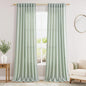 Aqua Green Linen Curtains 108 Inches Long by Nanspring
