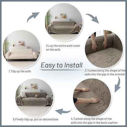 MYSKY HOME Couch Covers for 2 Cushion Couch Sectional Sofa, L Shape Sofa - Image 7