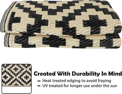 SAND MINE Reversible Mats, Plastic Straw Rug, Modern Area Rug, Large Floor Mat - Image 5