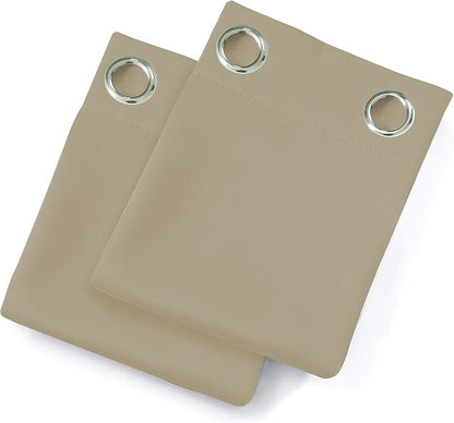 Beige Thermal Blackout Curtains/52 x 63 Inch/Set of 2 Panels Room Darkening - Image 8