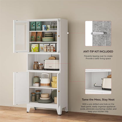 YAUWOH 69" Tall Metal Pantry Cabinet - Image 5