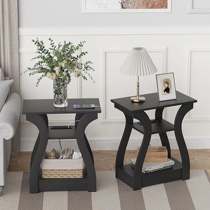 FROMJBEST Black End Table Set of 2 - Image 7