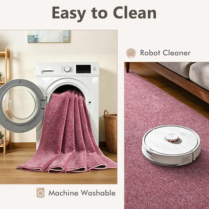 2x3 Red/White Area Rug Washable Non-Slip Soft Thin - Image 7
