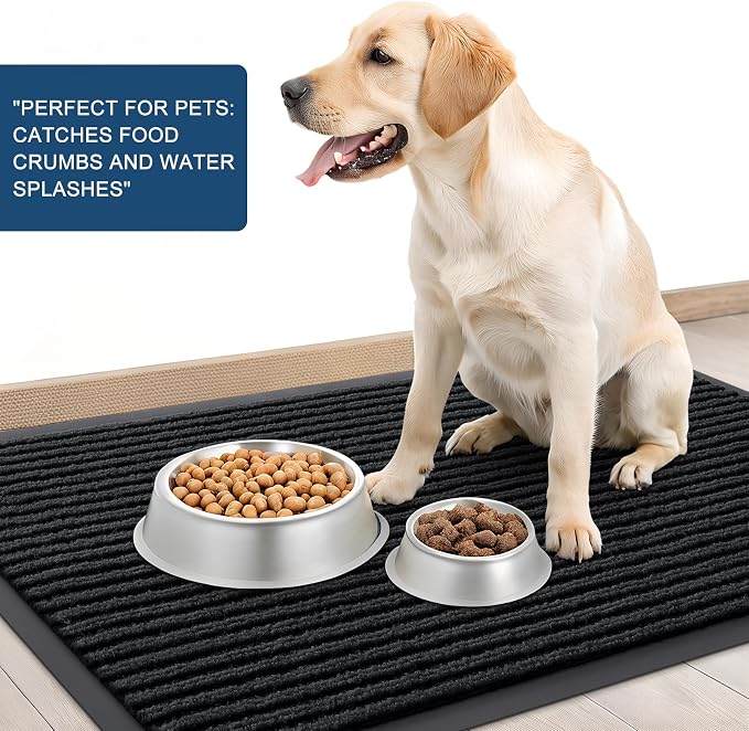 OLANLY 2-Pack Front Door Mats 35x23, Waterproof Heavy-Duty Doormats | Black - Image 6