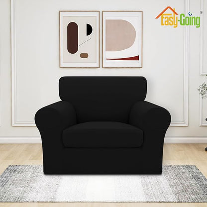 Easy-Going 3 Pieces Stretch Chair Cover Washable Chair Slipcover Set - Image 2