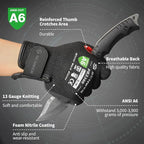 FreezeGuard Winter Work Gloves for Men and Women, ANSI A6 Cut Resistant Gloves With Super Grip, Freezer Glove for Work, Touchscreen, Thermal Insulated, PR3388, Non PFAS, Black Knight (XXL, 1 Pair)