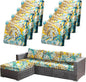 CALBODE 8pcs Outdoor Tropical Plant Printed Sofa Seat Cushion Covers Strechable by CALBODE