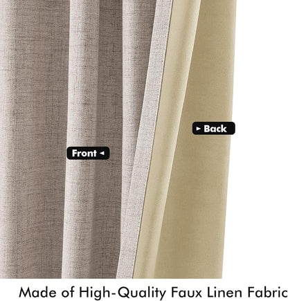 MIULEE 100% Blackout Linen Curtains - Image 6