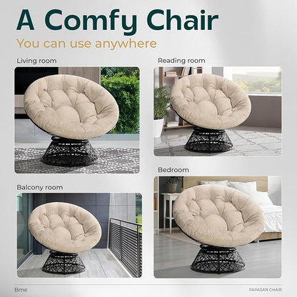 Bme 40" Ergonomic Wicker Papasan Chair - Image 6