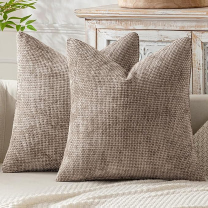 MIULEE Decorative Couch Throw Pillow Covers 20x20 Inch Light Khaki 2 Pack | by MIULEE