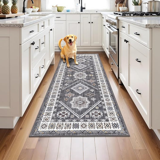 HEBE Boho Kitchen Mats for Floor 24''x60'', Non Slip Washable Runner Rug | by HEBE