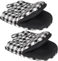 Qulable 1 Pair Short Oven Mitts - Silicone Kitchen Oven Gloves High Heat Resistant 500℉, Mini Oven Mits with Non-Slip Grip Surfaces and Hanging Loop for BBQ, Baking, Cooking and Grilling