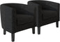 BELLEZE Living Room Chairs Set of 2, Teddy Polyester Accent Barrel Chairs by BELLEZE