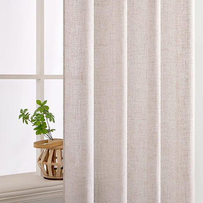 MIULEE Natural White Linen Curtains 52x72 Inch Long - Image 5