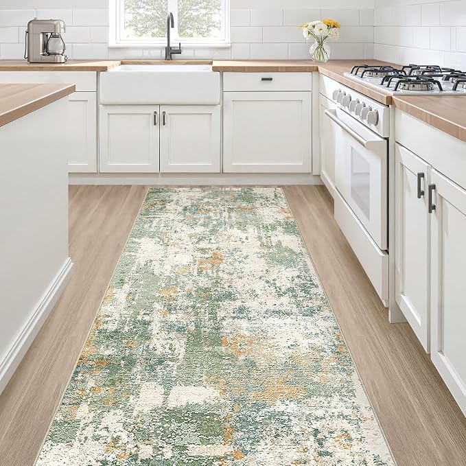 LOONGRUG Runner Rug 2x6 Washable Non-Slip Kitchen Neutral Modern Rug | Abstract by LOONGRUG