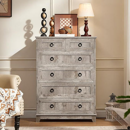 Joaxswe Farmhouse 6 Drawer Dresser - Image 9