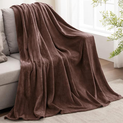 BEDELITE Fleece Blanket Soft Plush King Size Bed Blanket Brown 108"x90" | Ultra - Image 9