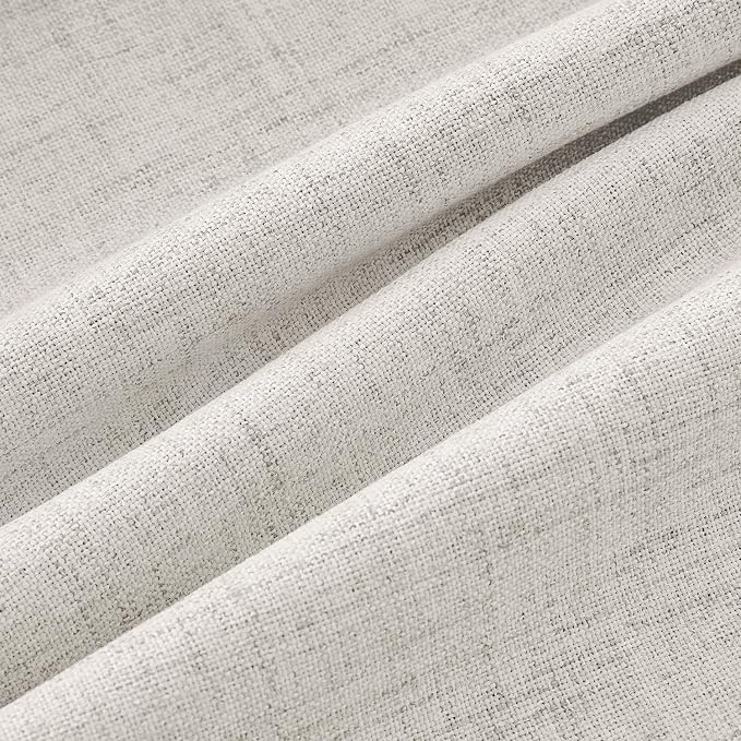 MIULEE 100% Blackout Linen Curtains 42 x 63 Inch Cream White 2 Panels | Thermal - Image 9