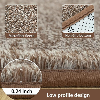 3x8 Runner Rug for Hallway, Long Runner Rugs Non Slip, Matte Brown | Soft - Image 4