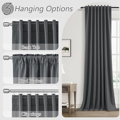 100% Blackout Curtains 84 Inch Length 2 Panels Set - Image 6