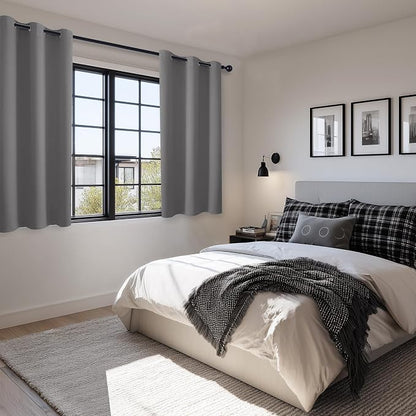 Blackout Curtains for Bedroom, Light Grey, 42 x 45 Inch, 2 Panels | Thermal - Image 6
