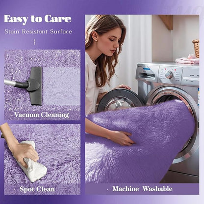 8x10 Area Rugs for Living Room: Fluffy Shag Soft Washable Rug Large Fuzzy Plush - Image 3