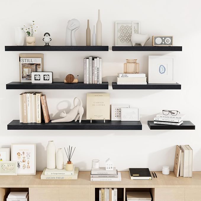Acovy 36 Inch Floating Shelves, Wooden Shelves - Image 8