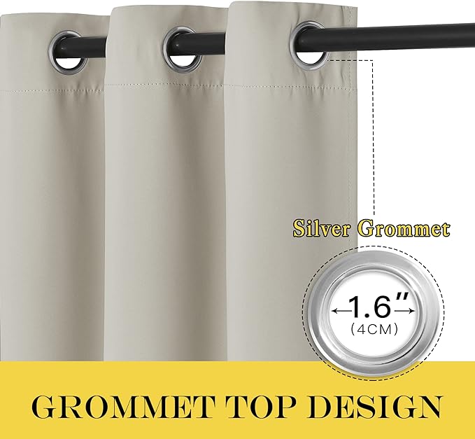 NICETOWN Blackout Kitchen Curtains 45 inch Length - Image 2