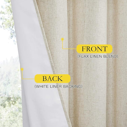 NICETOWN Natural Linen Curtains 45" Long - Image 6
