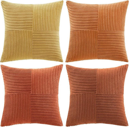 Fancy Homi Set of 4 Boho Fall Decorative Throw Pillow Covers 16x16 Inch - Image 8