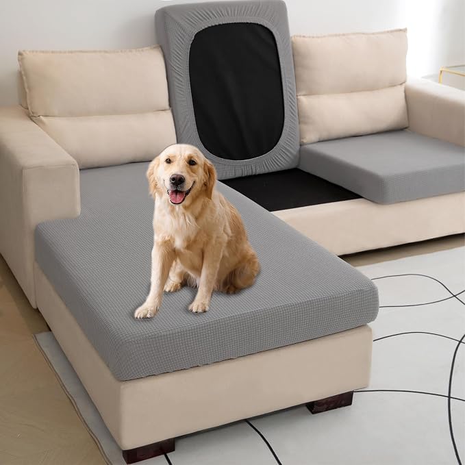 Water Repellent L Shaped Couch Covers Sofa Seat Cushion Slipcovers, Stretch - Image 5