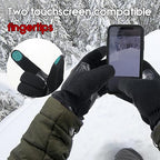 HANDLANDY Winter Gloves for Men Women, Thermal Gloves for Cold Weather Driving Cycling Ski Outdoor, Insulated Leather Work Gloves (Medium, Black)
