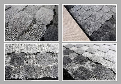 Custom Length Hallway Runner Rug, Slip Resistant, Checkered Black, 26 Inch X 23 - Image 5