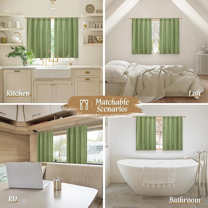 Light Filtering 48 Inch Linen Curtains - Image 6