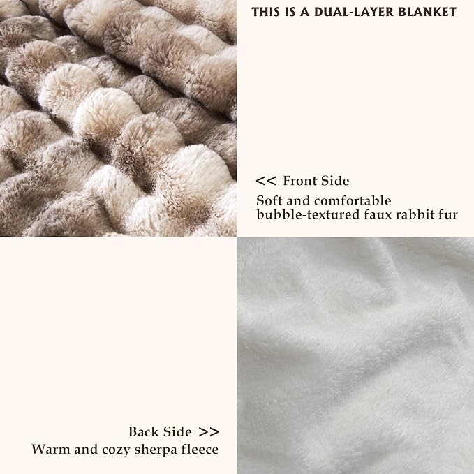 60x80 Inches Ultra-Soft Fuzzy Faux Fur Plush Twin Size Blanket - Image 3