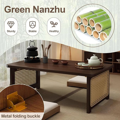 Foldable Japanese Floor Table Lightweight, No Assembly Required, Eco-Friendly - Image 3