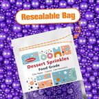 Purple Pearl Sprinkles for Cake Decorating, Edible Pearl Candy, 150g/5.29oz Mix Size, Baking Cake Decoration, Cupcake, Cookie, Holiday, Valentine's Day, Wedding Party, Christmas Supplies