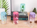 Joyclub 20oz Glass Cups with Acrylic Lids and Straws 8 Set Can Shaped Glass Iced Coffee Cups with Lids, Gradient Drinking Glasses Cute Tumbler Cup Great for Smoothie Soda Boba Tea Cocktail Beer Gift