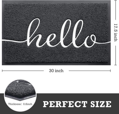 Black Door Mat Welcome Mats Outdoor Indoor Doormat - Image 3
