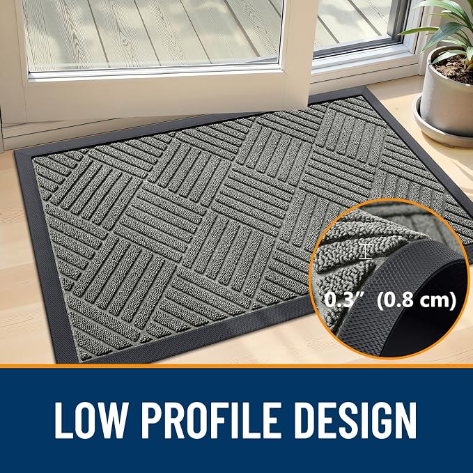 OLANLY Front Door Mat Outside Entrance 47x32, Waterproof Heavy-Duty Doormat | - Image 5