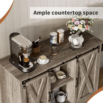 4 EVER WINNER 42" Farmhouse Coffee Bar, Buffet Cabinet - Image 3