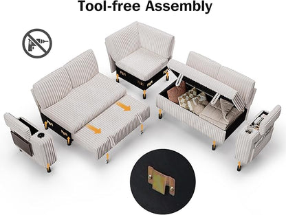Vipbear 86" Modular Sectional Sleeper Sofa - Image 3