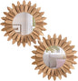 Honiway Boho Wall Decor Mirror 2 Pack Rustic Wood Mirror 12 inch Boho Mirror by Honiway