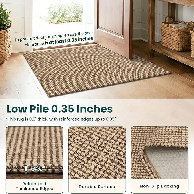 KOZYFLY Boho 2x12 Runners Rugs for Hallway, Long Washable Runner Rug, Woven Non - Image 4
